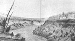 The first Suspension Bridge spanning the Niagara River Gorge - 1848